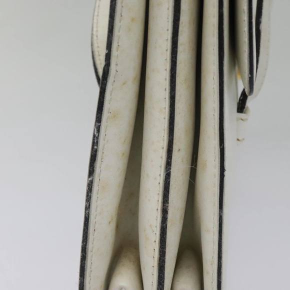 Christian Dior Hand Bag Leather White Gold Auth 93357 - Picture 6 of 16